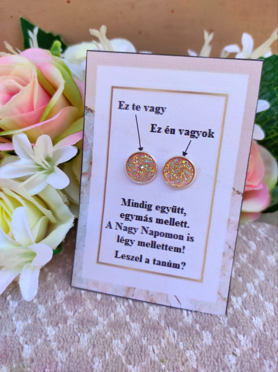 Barack durzy csavart tanúfelkérő fülbevaló